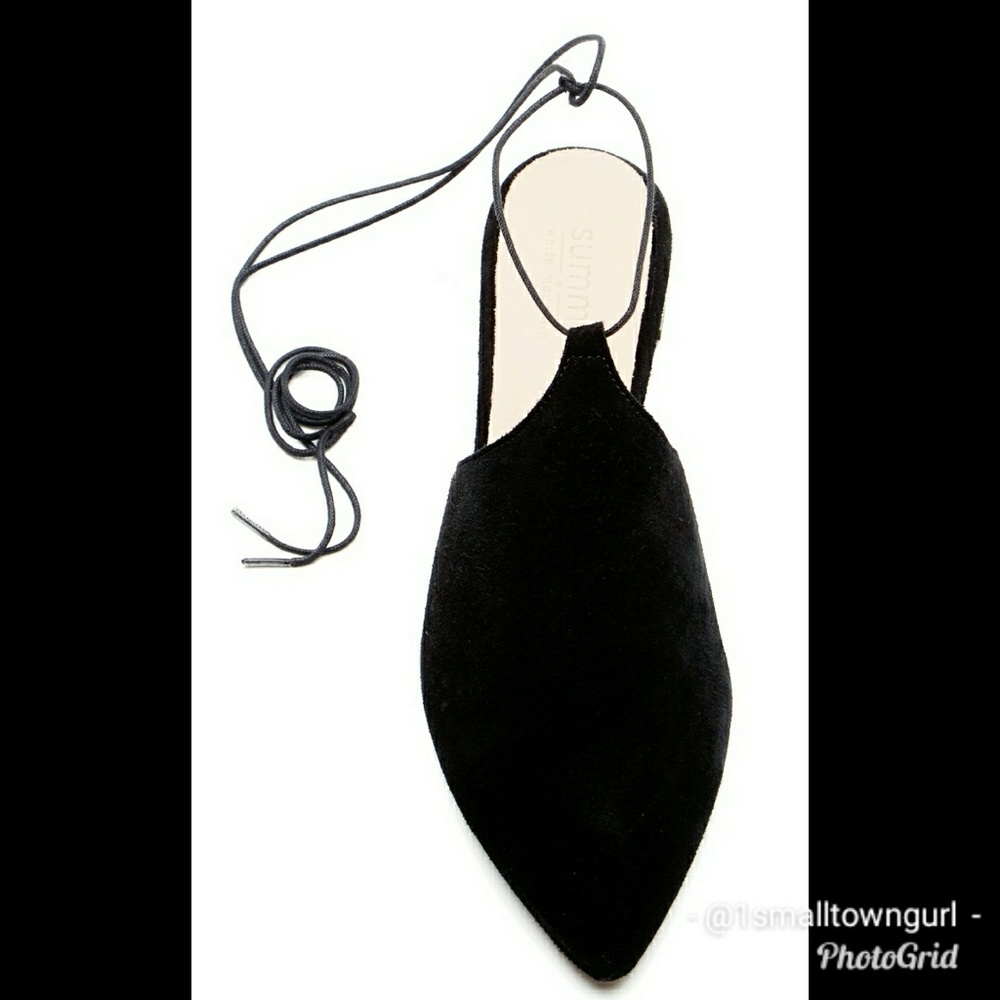 Summit Italy Kalea Ankle Tie flat Black 9 NIB/NWT